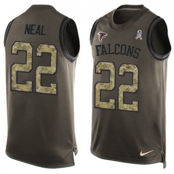 Men's Atlanta Falcons #22 Keanu Neal Green Salute to Service Hot Pressing Player Name & Number Nike NFL Tank Top Jersey