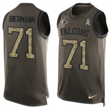 Men's Atlanta Falcons #71 Kroy Biermann Green Salute to Service Hot Pressing Player Name & Number Nike NFL Tank Top Jersey