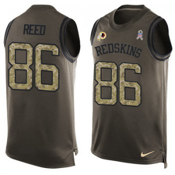Men's Washington Redskins #86 Jordan Reed Green Salute to Service Hot Pressing Player Name & Number Nike NFL Tank Top Jersey