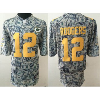 Nike Green Bay Packers #12 Aaron Rodgers Dollars Fashion Elite Jersey