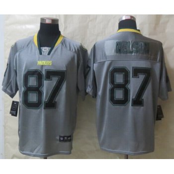 Nike Green Bay Packers #87 Jordy Nelson Lights Out Gray Elite Jersey