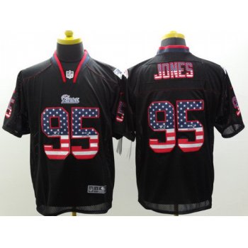 Nike New England Patriots #95 Chandler Jones 2014 USA Flag Fashion Black Elite Jersey