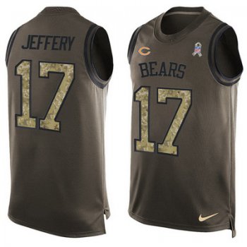 Men's Chicago Bears #17 Alshon Jeffery Green Salute to Service Hot Pressing Player Name & Number Nike NFL Tank Top Jersey