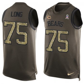 Men's Chicago Bears #75 Kyle Long Green Salute to Service Hot Pressing Player Name & Number Nike NFL Tank Top Jersey