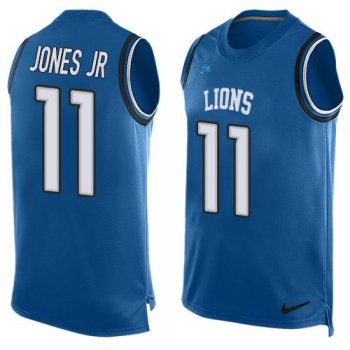 Men's Detroit Lions #11 Marvin Jones Jr Light Blue Hot Pressing Player Name & Number Nike NFL Tank Top Jersey