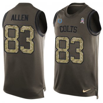 Men's Indianapolis Colts #83 Dwayne Allen Green Salute to Service Hot Pressing Player Name & Number Nike NFL Tank Top Jersey