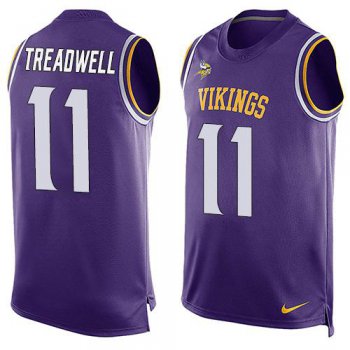 Men's Minnesota Vikings #11 Laquon Treadwell Purple Hot Pressing Player Name & Number Nike NFL Tank Top Jersey