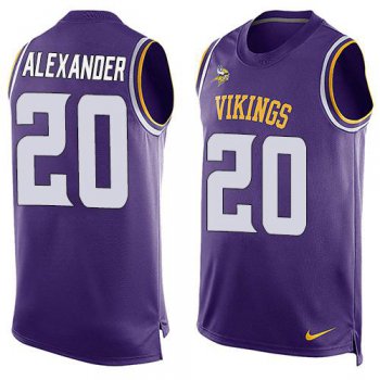 Men's Minnesota Vikings #20 Mackensie Alexander Purple Hot Pressing Player Name & Number Nike NFL Tank Top Jersey
