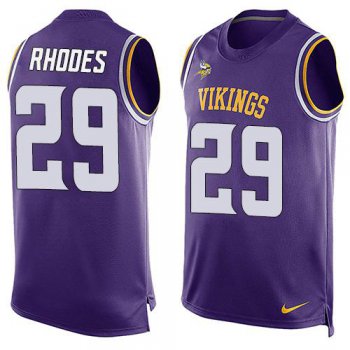 Men's Minnesota Vikings #29 Xavier Rhodes Purple Hot Pressing Player Name & Number Nike NFL Tank Top Jersey
