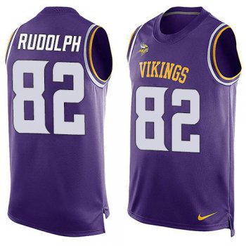 Men's Minnesota Vikings #82 Kyle Rudolph Purple Hot Pressing Player Name & Number Nike NFL Tank Top Jersey