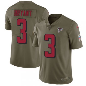 Nike Atlanta Falcons #3 Matt Bryant Olive Men's Stitched NFL Limited 2017 Salute To Service Jersey