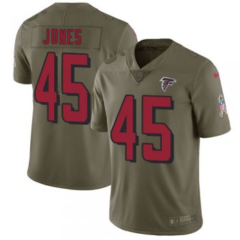 Nike Atlanta Falcons #45 Deion Jones Olive Men's Stitched NFL Limited 2017 Salute To Service Jersey
