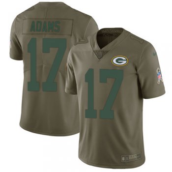 Nike Green Bay Packers #17 Davante Adams Olive Men's Stitched NFL Limited 2017 Salute To Service Jersey