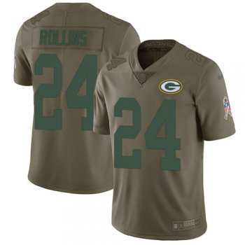 Nike Green Bay Packers #24 Quinten Rollins Olive Men's Stitched NFL Limited 2017 Salute To Service Jersey