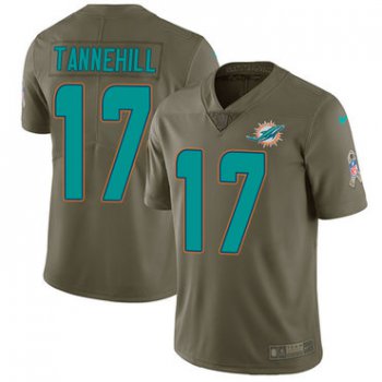 Nike Miami Dolphins #17 Ryan Tannehill Olive Men's Stitched NFL Limited 2017 Salute to Service Jersey