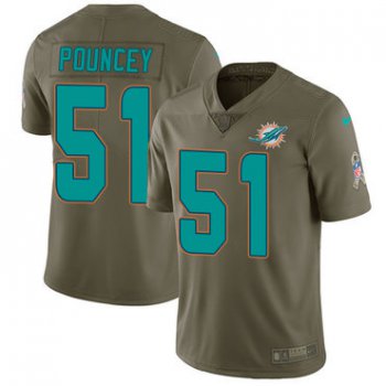 Nike Miami Dolphins #51 Mike Pouncey Olive Men's Stitched NFL Limited 2017 Salute to Service Jersey