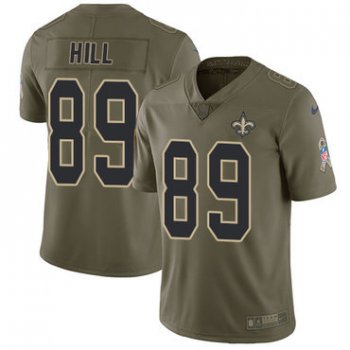 Nike New Orleans Saints #89 Josh Hill Olive Men's Stitched NFL Limited 2017 Salute To Service Jersey