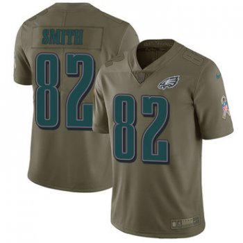 Nike Philadelphia Eagles #82 Torrey Smith Olive Men's Stitched NFL Limited 2017 Salute To Service Jersey