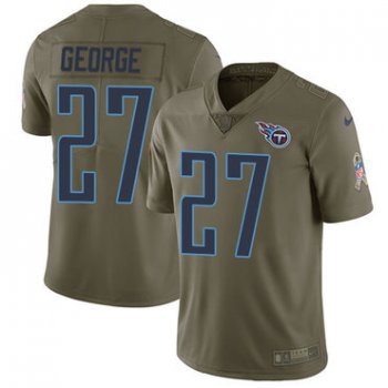 Nike Tennessee Titans #27 Eddie George Olive Men's Stitched NFL Limited 2017 Salute to Service Jersey