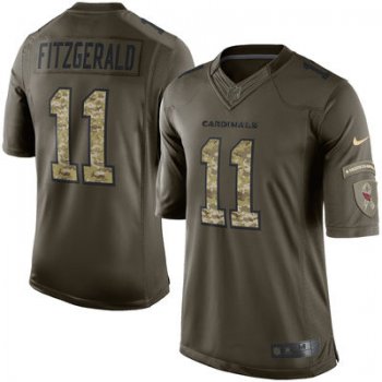 Men's Arizona Cardinals 11 Larry Fitzgerald Nike Green Salute To Service Limited Jersey