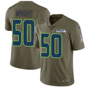 Nike Seattle Seahawks #50 K.J. Wright Olive Men's Stitched NFL Limited 2017 Salute to Service Jersey