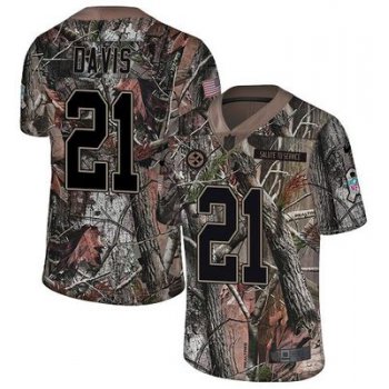 Nike Steelers #21 Sean Davis Camo Men's Stitched NFL Limited Rush Realtree Jersey