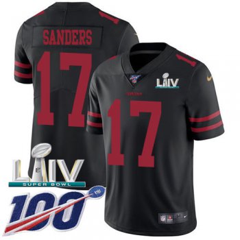 Nike 49ers #17 Emmanuel Sanders Black Super Bowl LIV 2020 Alternate Youth Stitched NFL 100th Season Vapor Limited Jersey