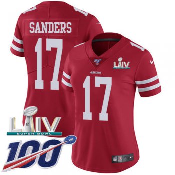 Nike 49ers #17 Emmanuel Sanders Red Super Bowl LIV 2020 Team Color Women's Stitched NFL 100th Season Vapor Limited Jersey