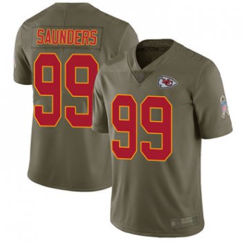 Chiefs #99 Khalen Saunders Olive Men's Stitched Football Limited 2017 Salute To Service Jersey