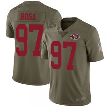 49ers #97 Nick Bosa Olive Men's Stitched Football Limited 2017 Salute To Service Jersey