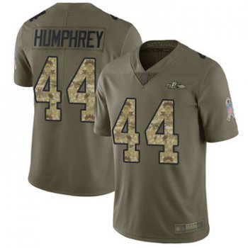 Ravens #44 Marlon Humphrey Olive Camo Men's Stitched Football Limited 2017 Salute To Service Jersey