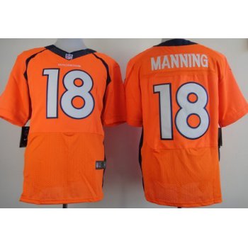 Nike Denver Broncos #18 Peyton Manning 2013 Orange Elite Jersey