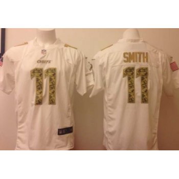Nike Kansas City Chiefs #11 Alex Smith Salute to Service White Game Jersey