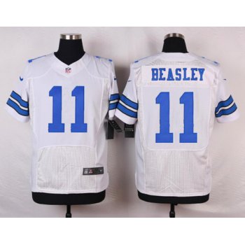 Men's Dallas Cowboys #11 Cole Beasley White Road NFL Nike Elite Jersey
