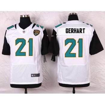 Men's Jacksonville Jaguars #21 Toby Gerhart White Road NFL Nike Elite Jersey