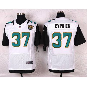 Men's Jacksonville Jaguars #37 John Cyprien White Road NFL Nike Elite Jersey
