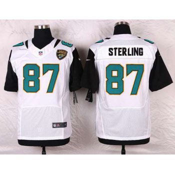 Men's Jacksonville Jaguars #87 Neal Sterling White Road NFL Nike Elite Jersey