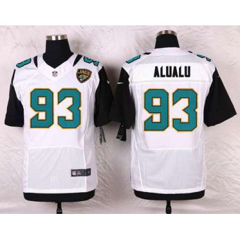 Men's Jacksonville Jaguars #93 Tyson Alualu White Road NFL Nike Elite Jersey