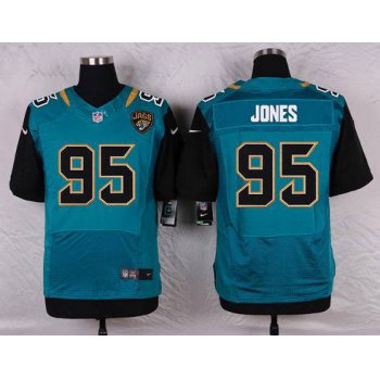 Men's Jacksonville Jaguars #95 Abry Jones Teal Green Alternate NFL Nike Elite Jersey