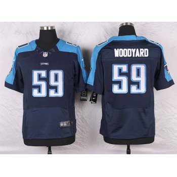 Men's Tennessee Titans #59 Wesley Woodyard Navy Blue Alternate NFL Nike Elite Jersey