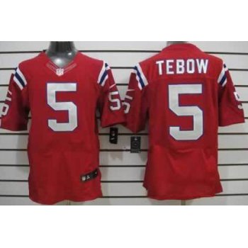 Nike New England Patriots #5 Tim Tebow Red Elite Jersey