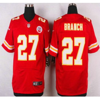 Men's Kansas City Chiefs #27 Tyvon Branch Red Team Color NFL Nike Elite Jersey