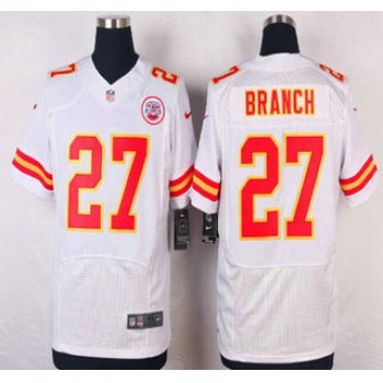 Men's Kansas City Chiefs #27 Tyvon Branch White Road NFL Nike Elite Jersey