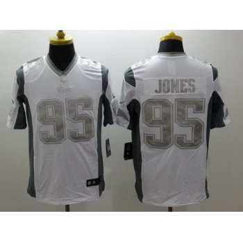 Men's New England Patriots #95 Chandler Jones White Platinum NFL Nike Limited Jersey