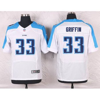 Men's Tennessee Titans #33 Michael Griffin White Road NFL Nike Elite Jersey