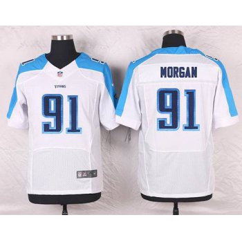 Men's Tennessee Titans #91 Derrick Morgan White Road NFL Nike Elite Jersey