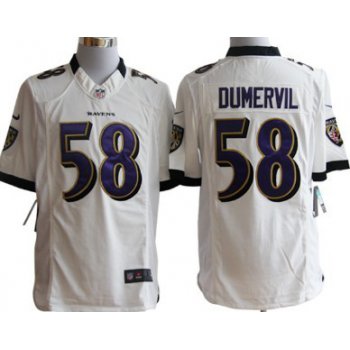 Nike Baltimore Ravens #58 Elvis Dumervil White Limited Jersey