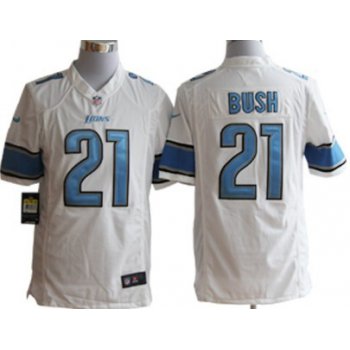 Nike Detroit Lions #21 Reggie Bush White Limited Jersey