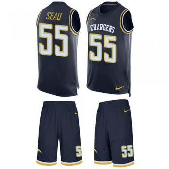 Nike Chargers #55 Junior Seau Navy Blue Team Color Men's Stitched NFL Limited Tank Top Suit Jersey
