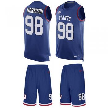 Nike Giants #98 Damon Harrison Royal Blue Team Color Men's Stitched NFL Limited Tank Top Suit Jersey
